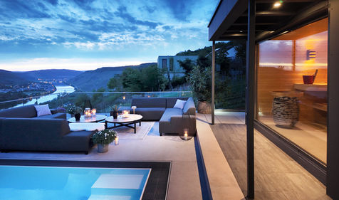 Panoramasauna und Pool-Terrasse Villa Orange Tree