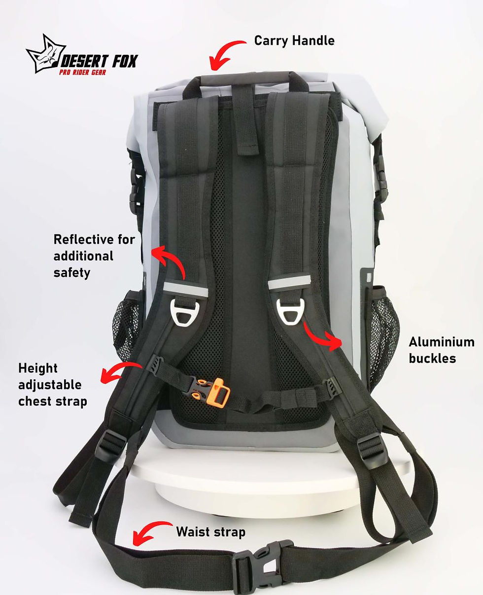 Thumbnail: Waterproof motorcycle Backpack rear features