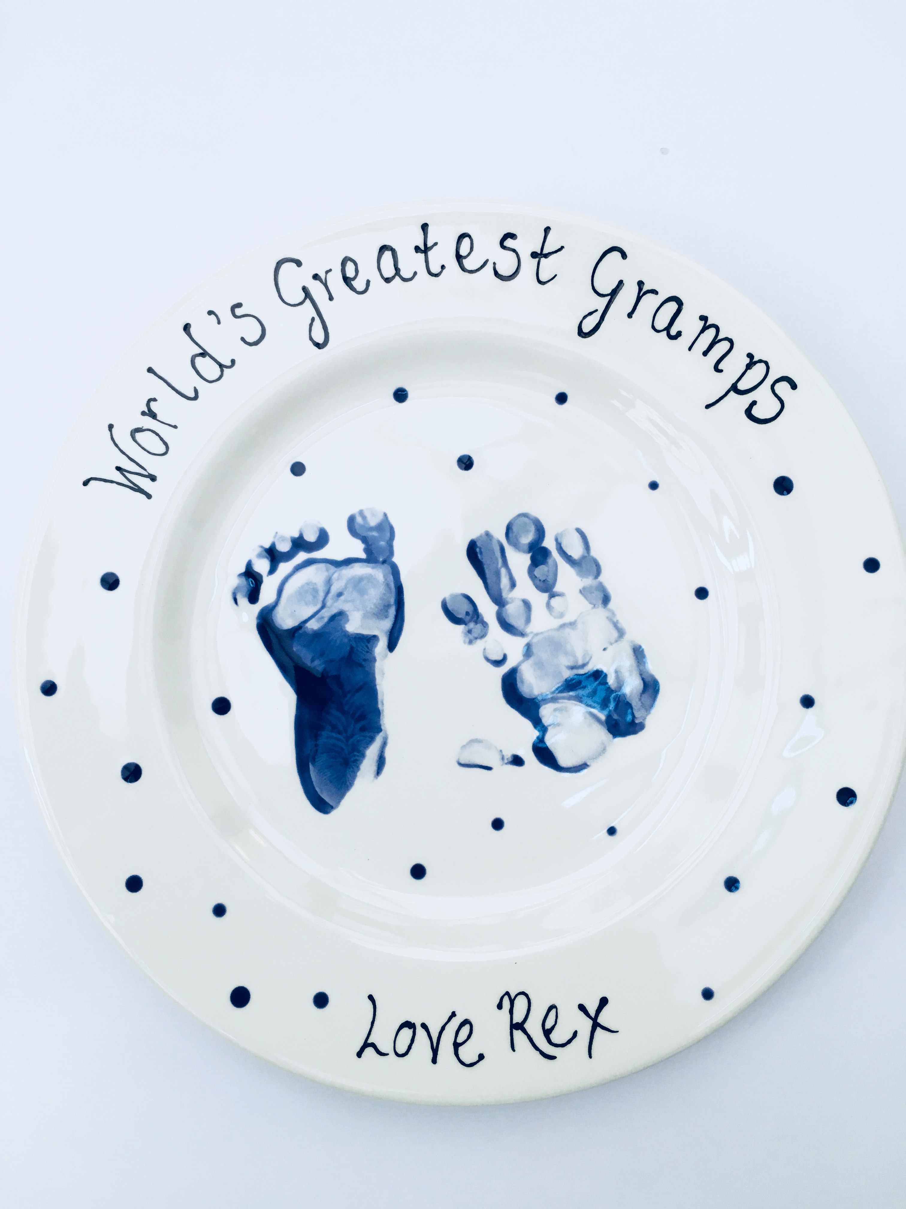 Baby hand print plate
