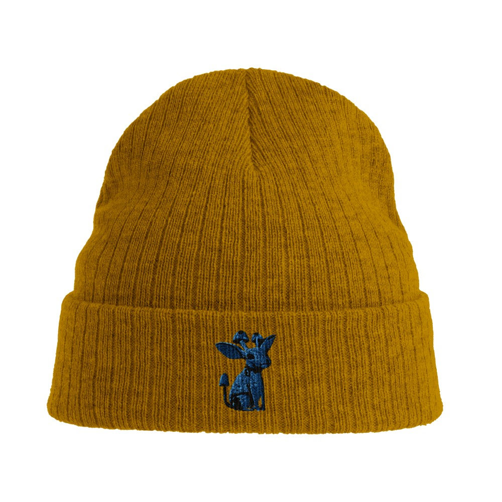Blue- BunnyShroom Embroidered Eco Beanie