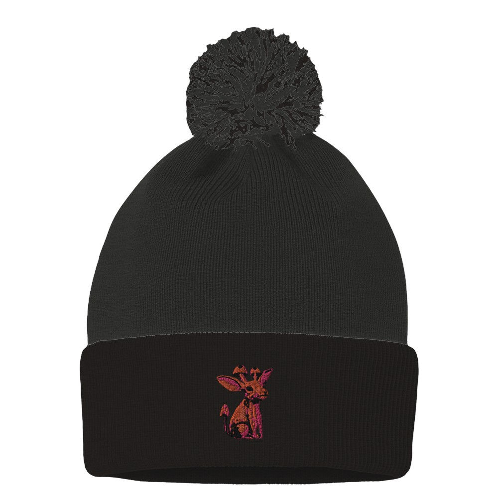 Orange & Pink- BunnyShroom- Pom-Pom Cuffed Beanie | Sportsman SP15