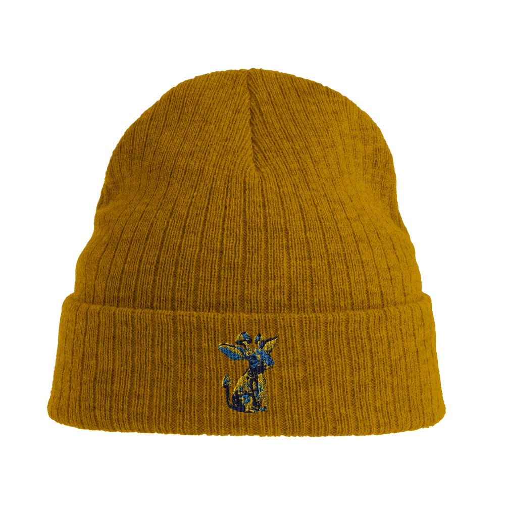 Blue&Yellow- BunnyShroom Embroidered Eco Beanie