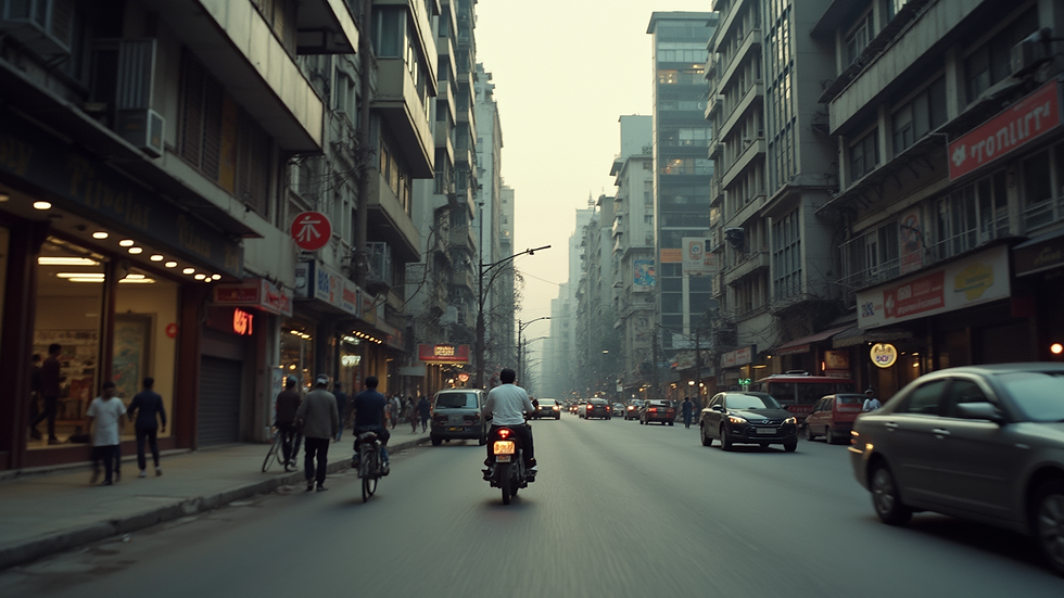 Eye-level view of an urban financial district in Kolkata