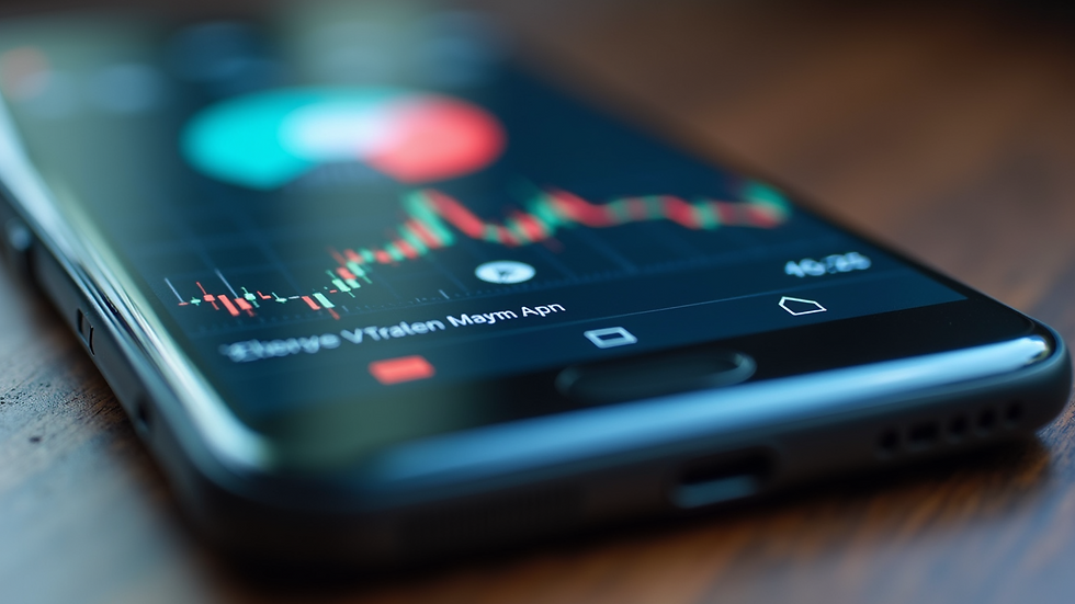 Close-up view of a smartphone displaying a stock trading app