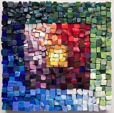 Graphic mosaic colour study in Smalti by Corin Ashleigh Brown