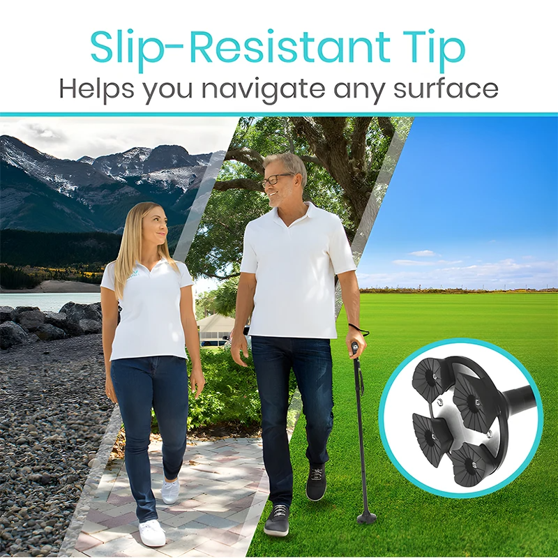 Thumbnail: Folding Walking Stick With LED Light Adjustable Lightweight Anti-Slip Adult Walk
