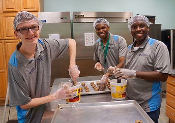 Focus Academy Transition Program students working in the kitchen