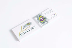 plume interiors business card side by si