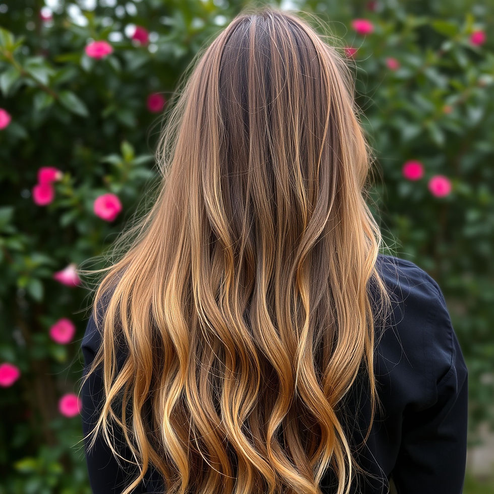 Woman with long dirty blonde hair