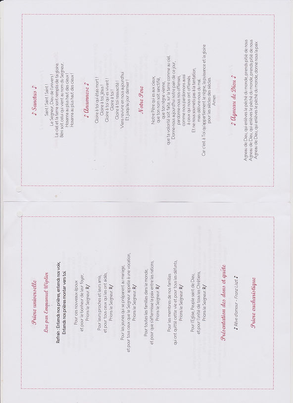 Livret de Messe
