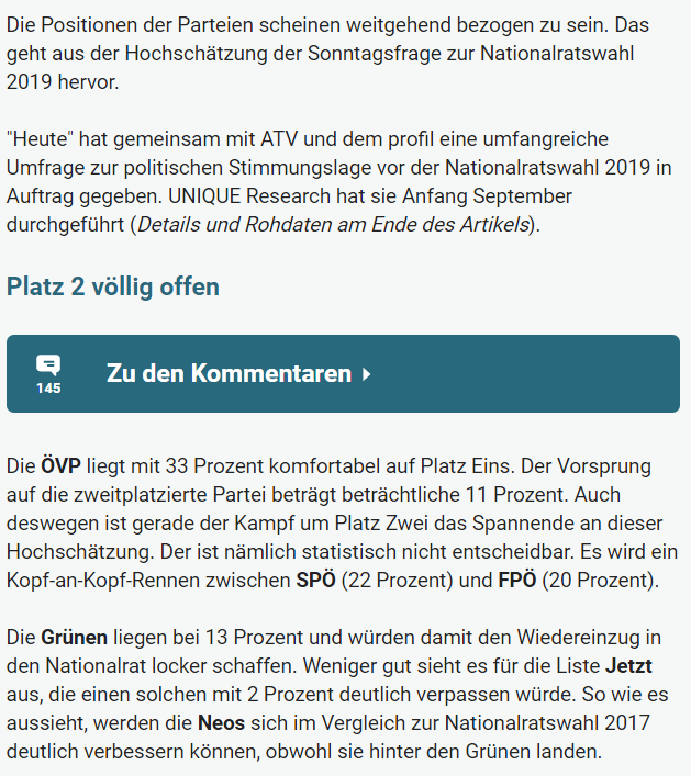 unique research peter hajek josef kalina umfrage politik wahlen nationalratswahl 2019 online artikel heute