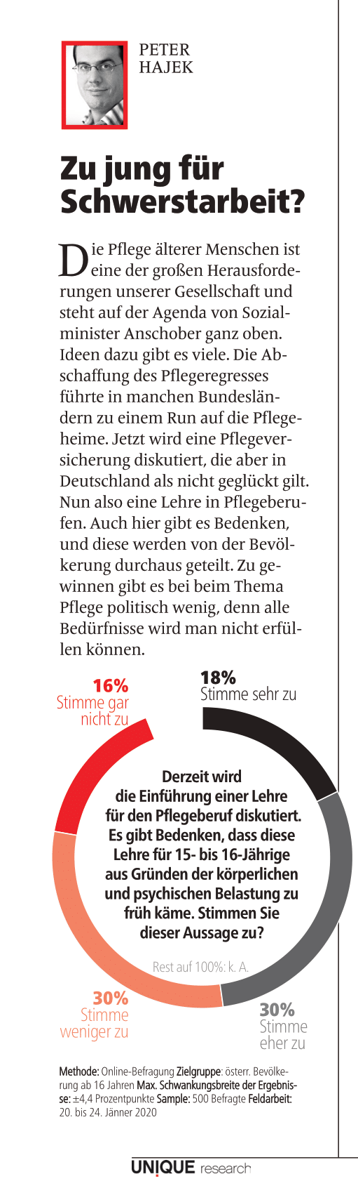 unique research peter hajek josef kalina umfrage pflegeberuf