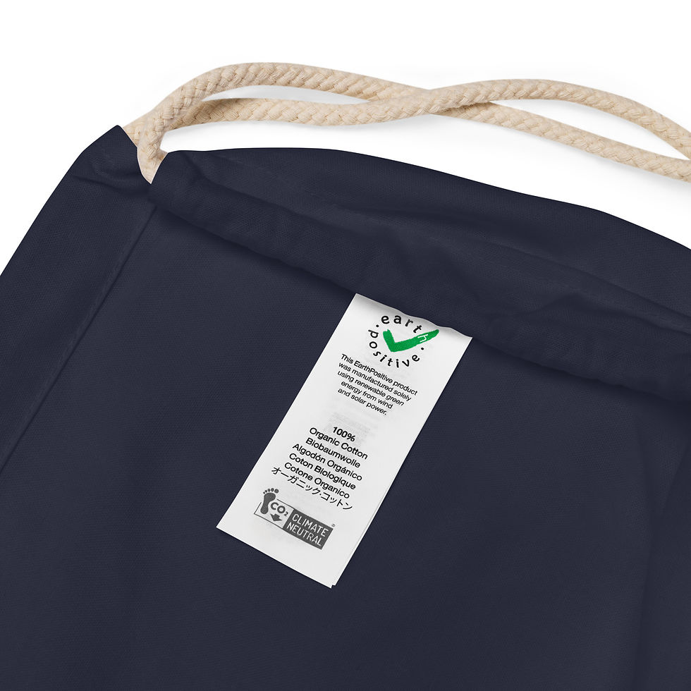 Thumbnail: "you deserve to be happy" Organic cotton drawstring bag