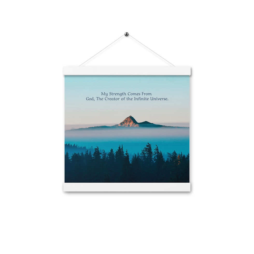 Thumbnail: My Strength comes From God- Poster with hangers..