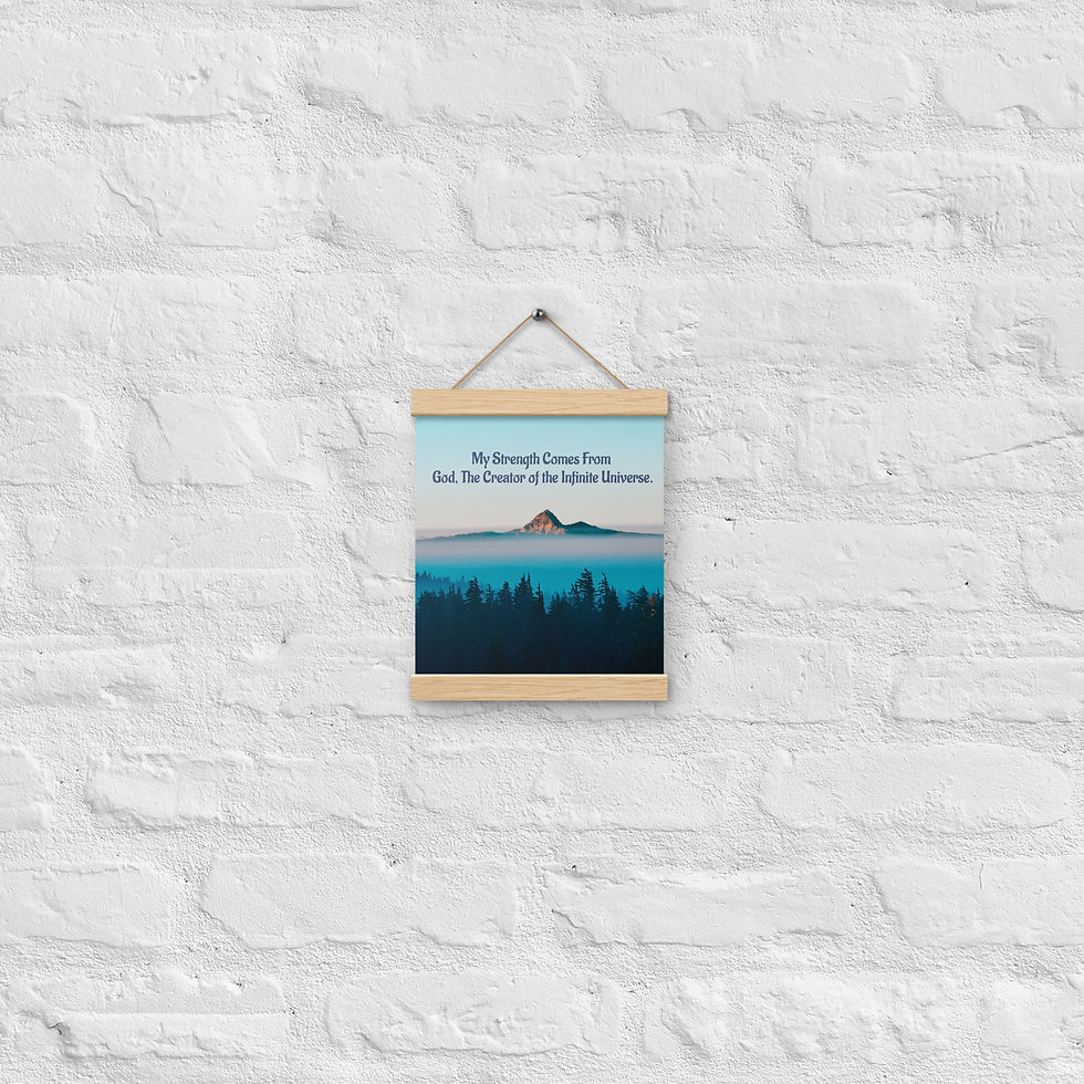 Thumbnail: My Strength comes From God- Poster with hangers..