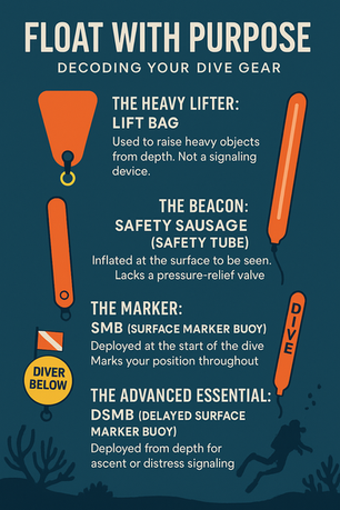 Essential Dive Gear Explained: Understanding Lift Bags, Safety Sausages, and DSMBs