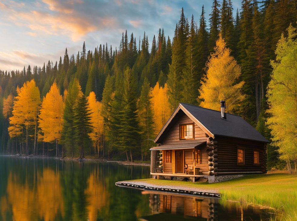 cabin near the edge of the water