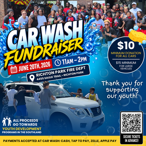Car Wash Fundraiser flyer for youth development