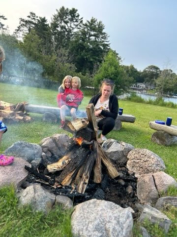 kids at firepit