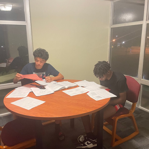 YEDA's students doing homework in dorms