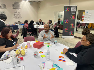 group of local businesses at the stone soup event