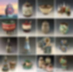 artist collage of pottery work