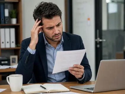man reviewing quote from website designer