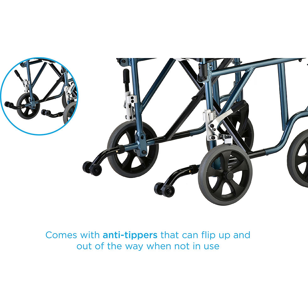 Thumbnail: 19" Lightweight Aluminum Transport Chair Nova Model #349