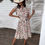 Thumbnail: Flare Sleeve Dress Women Summer Dresses Floral Pleated Dress With Belt