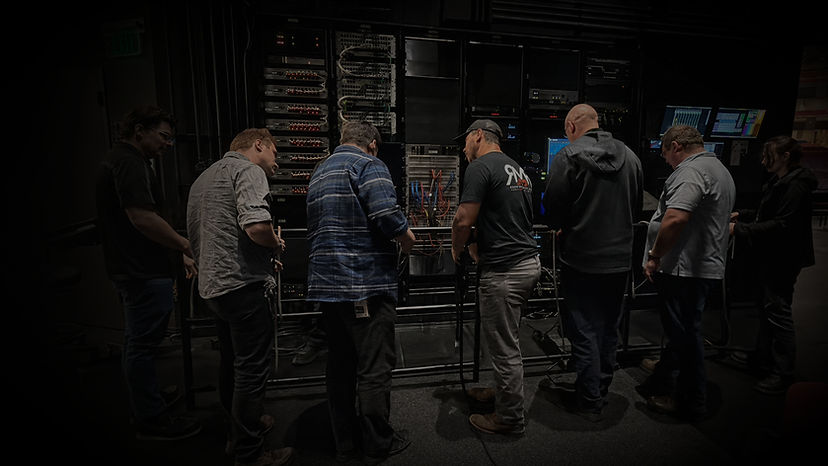 Group of men during professional training session