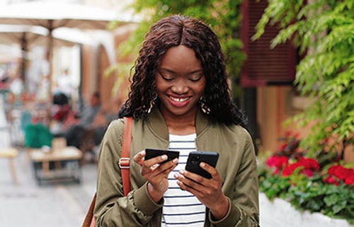 Woman using sell phone 2023
