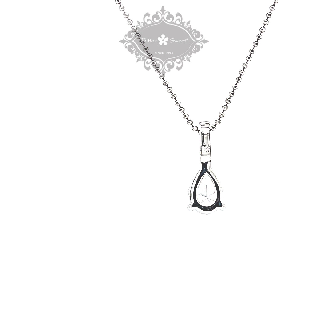 Sterling Silver Teardrop Cubic Zirconia Necklace 147703
