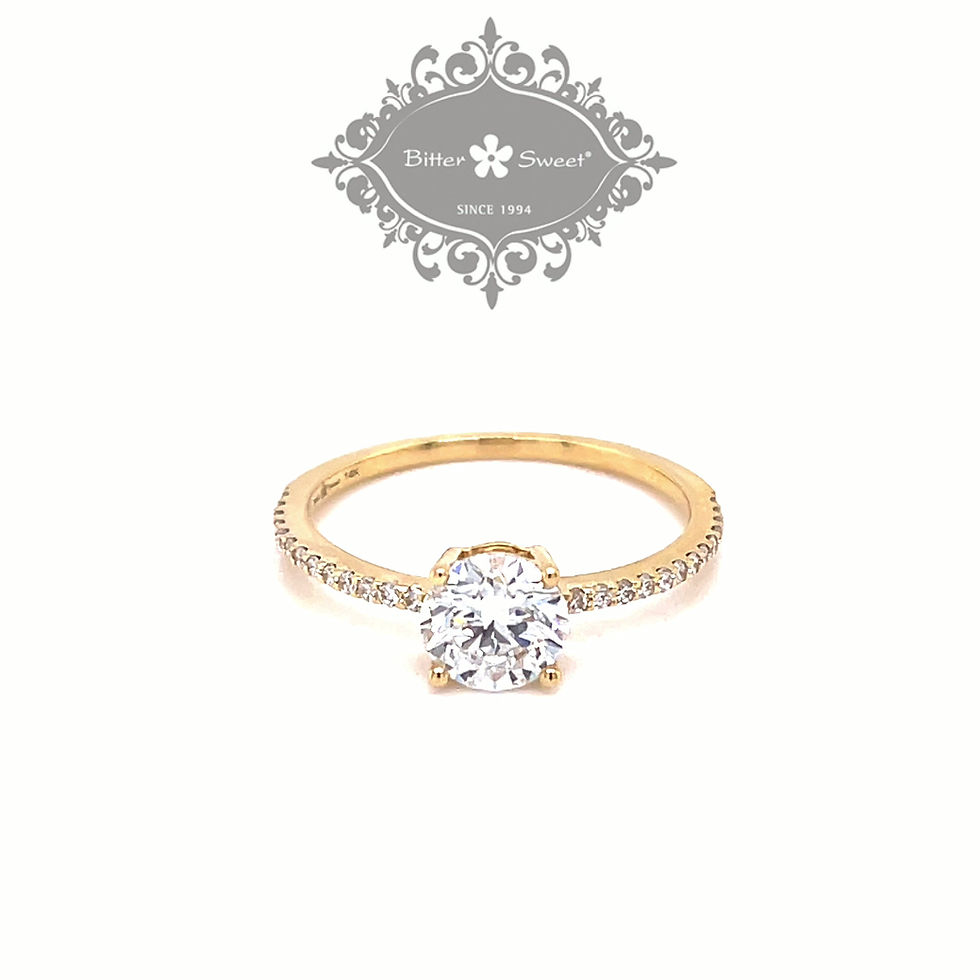 Thumbnail: Yellow Gold 14K Lab Diamond Round Brilliant Ring 0.938 Carat TW 157074