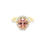 Thumbnail: Gold Plated Sterling Silver Cubic Zirconia Pink Oval with outline Ring 155836