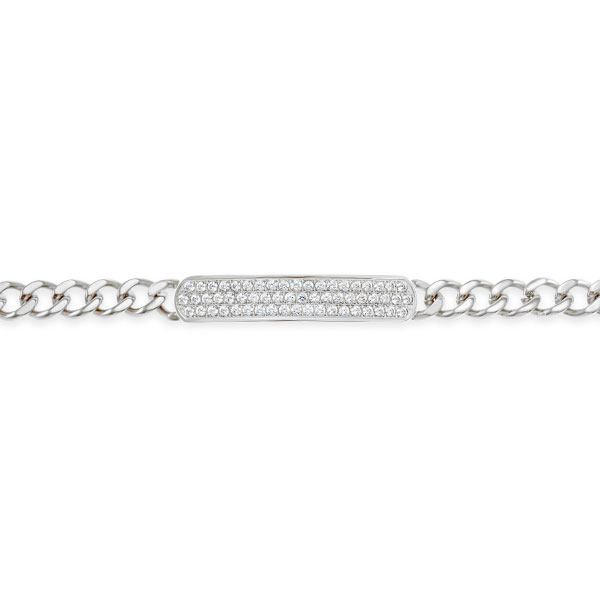 Stainless Steel Cubic Zirconia ID Bracelet