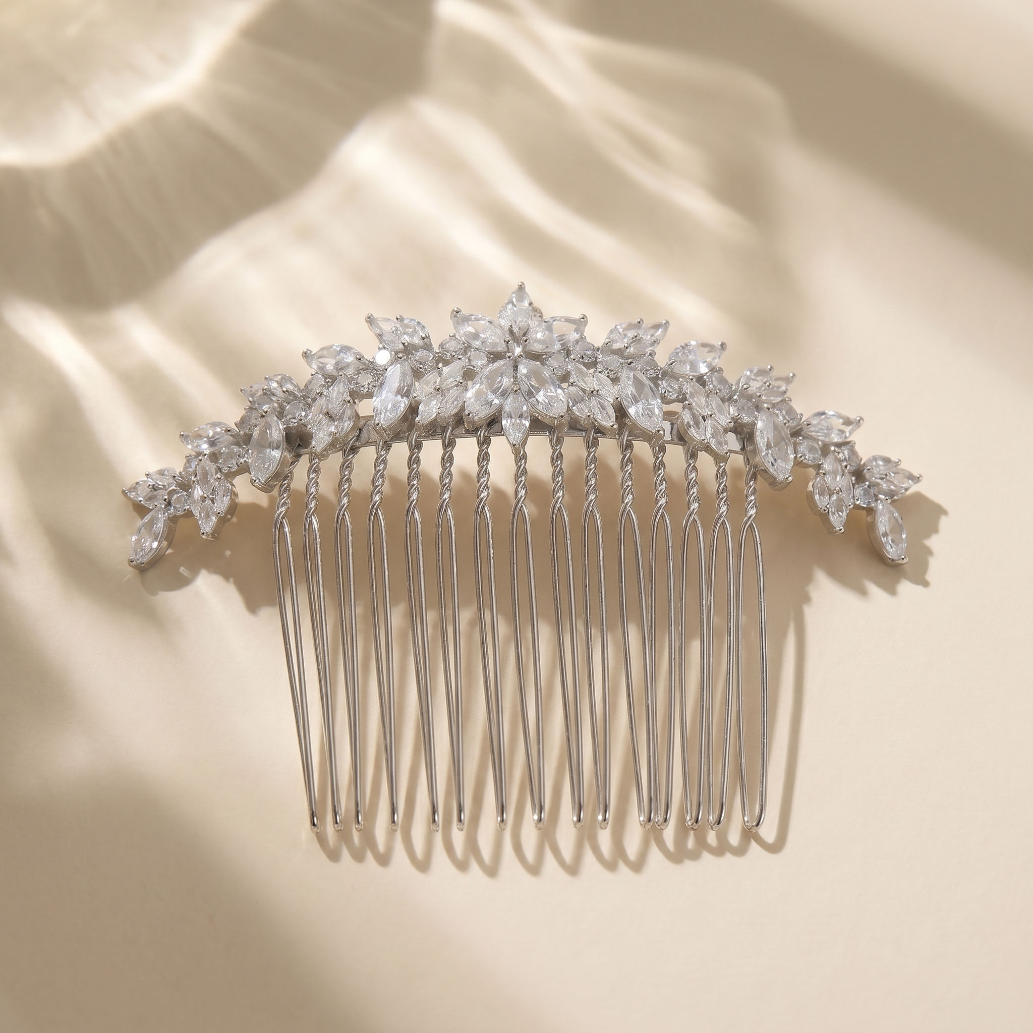 Bridal Silver Cubic Zirconia Hair Comb 156521