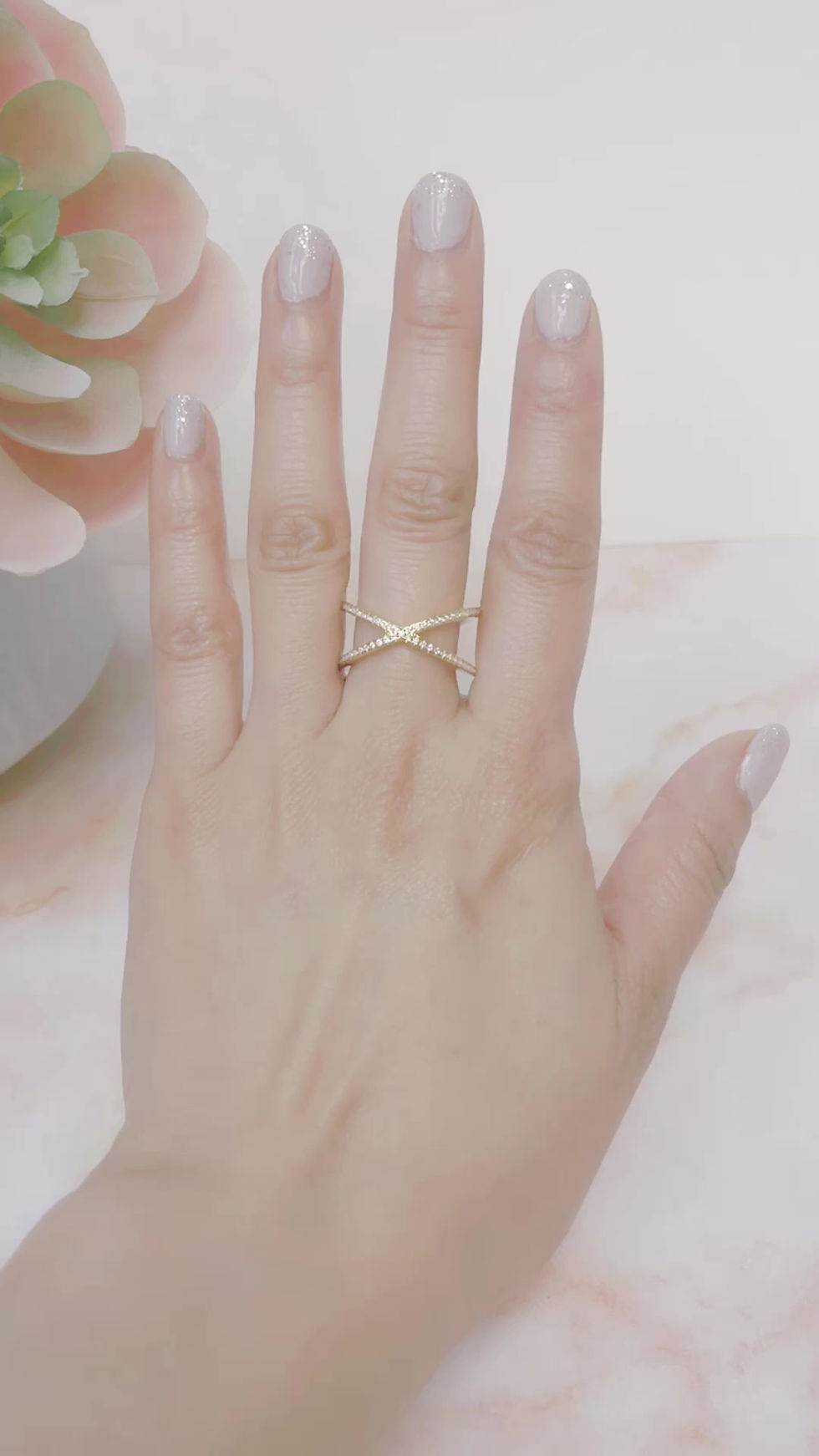 Thumbnail: Gold Plated Sterling Silver Cubic Zirconia Ring 148341