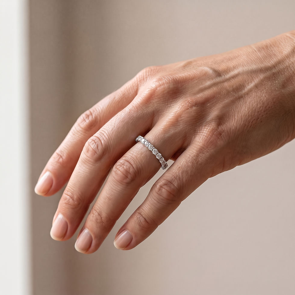Thumbnail: Sterling Silver Rhodium Plated  Cubic Zirconia 2mm Round Half Band  Ring 156882