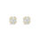 Thumbnail: 10k Yellow Gold Cubic Zirconia Square shape RC outline Studs Earrings 155643
