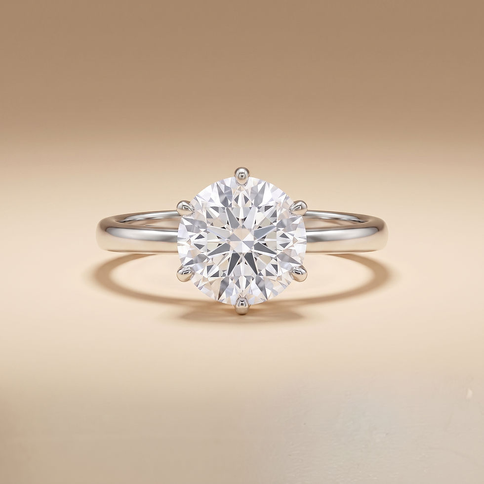 Thumbnail: Sterling Silver Rhodium Plated Cubic Zirconia Round 6 Claws Ring 157011