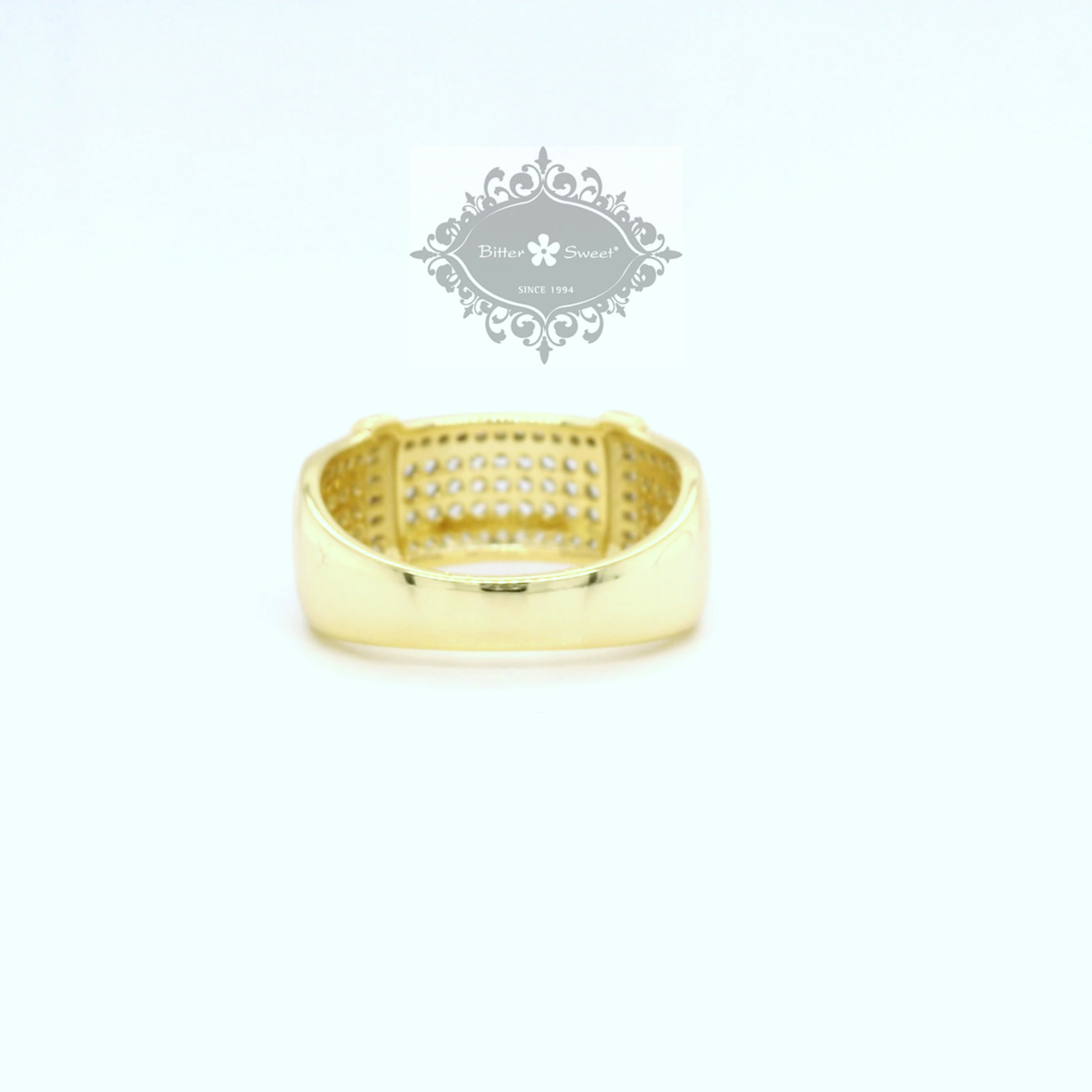 Men's  Yellow Gold Plated Sterling Silver Cubic Zirconia  Ring 155091