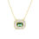 Thumbnail: Gold Plated Sterling Silver Emerald Baguette Cubic Zirconia Necklace 155828