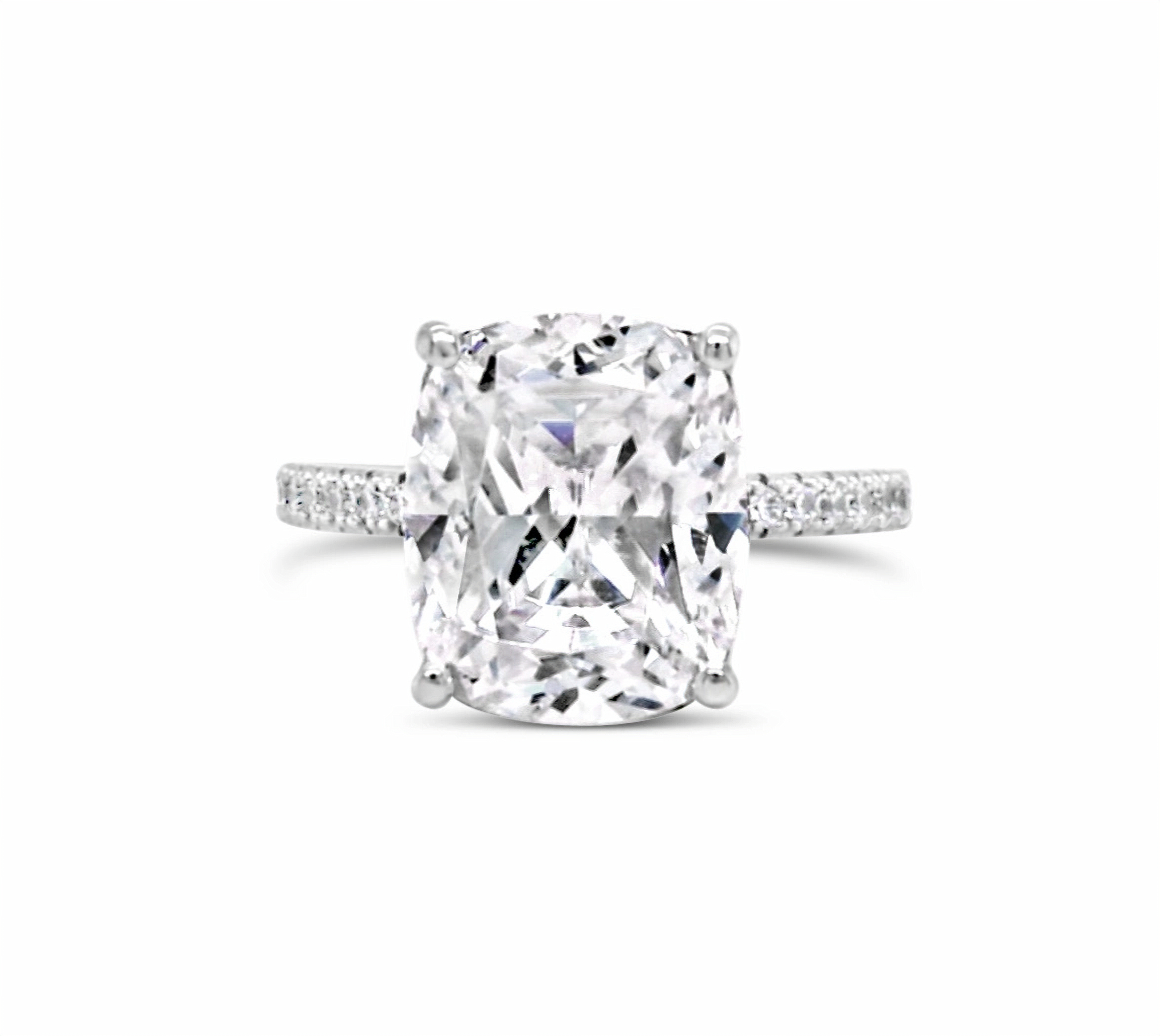 Sterling Silver Cushion Cubic Zirconia Ring 155505