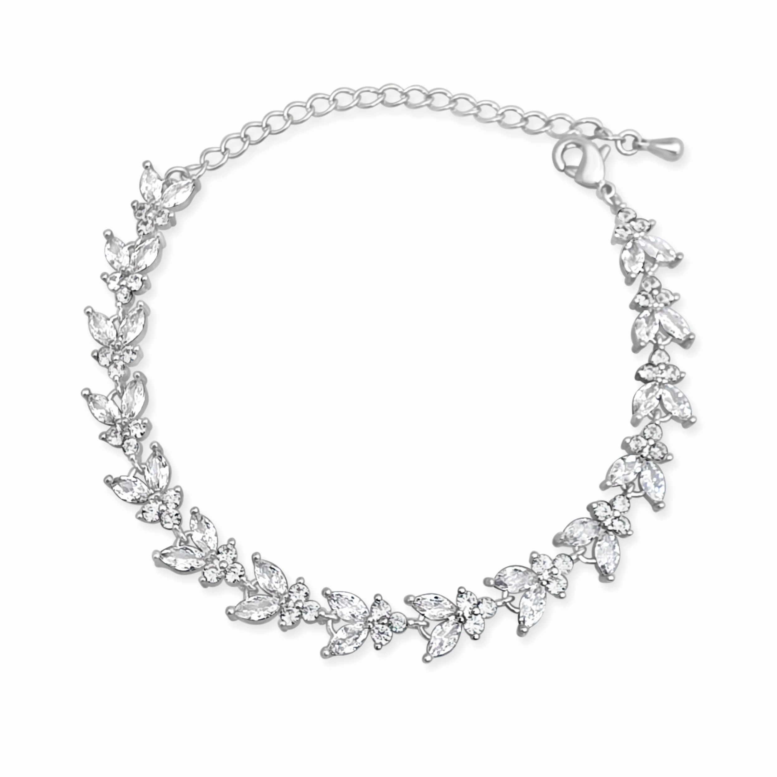 Bridal Silver Cubic Zirconia Bracelet