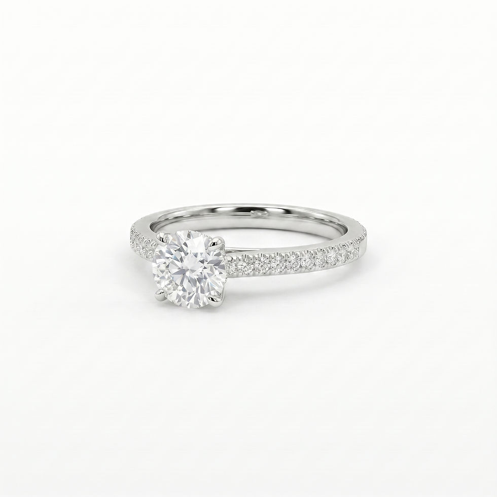 Thumbnail: White Gold 14K Lab Diamond Round Brilliant Ring 0.988 Carat TW 157060