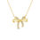Thumbnail: Gold Plated Sterling Silver Cubic Zirconia Pave Bow Necklace 155853
