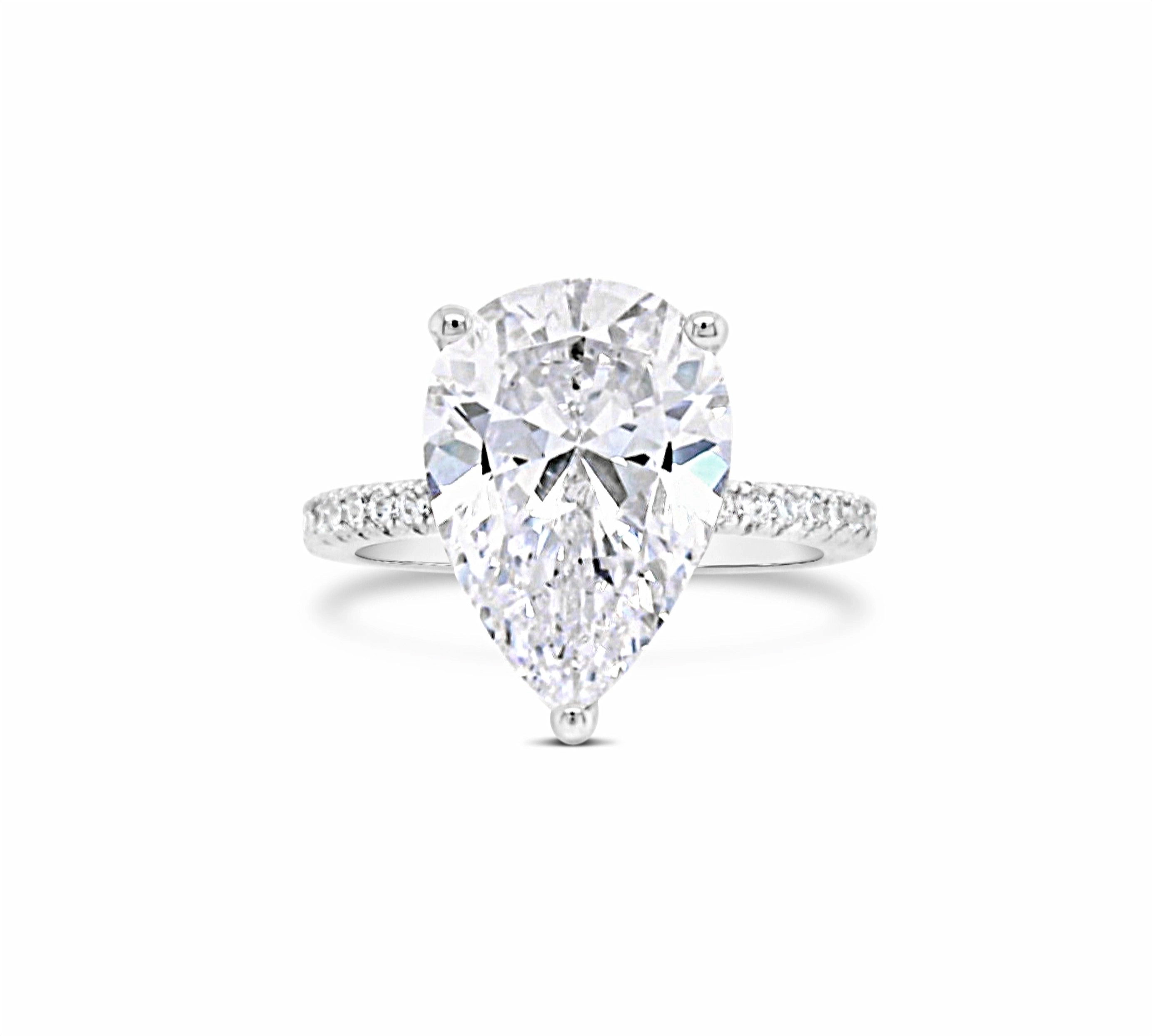 Sterling Silver Tear Drop Cubic Zirconia Ring 155493