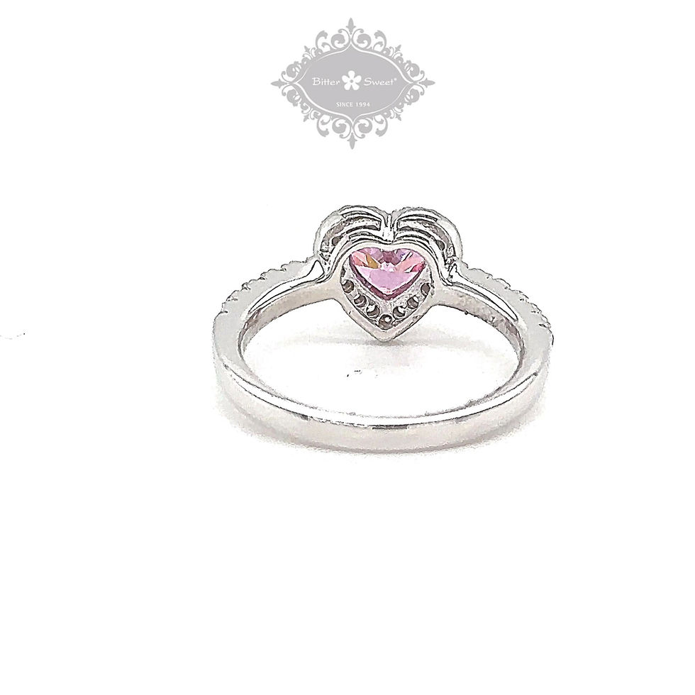 Thumbnail: Sterling Silver Cubic Zirconia Heart Ring 148606