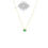 Thumbnail: Gold Plated Sterling Silver Green Cubic Zirconia Necklace 152225