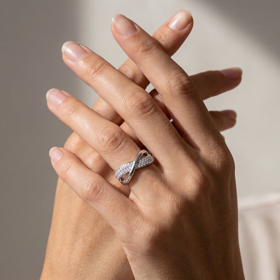 Thumbnail: Sterling Silver Rhodium Plated CZ  Pave band Ring 156967
